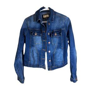 INDIGO SAINTS Women's Blue Jean Stitched Button Jacket Size XL